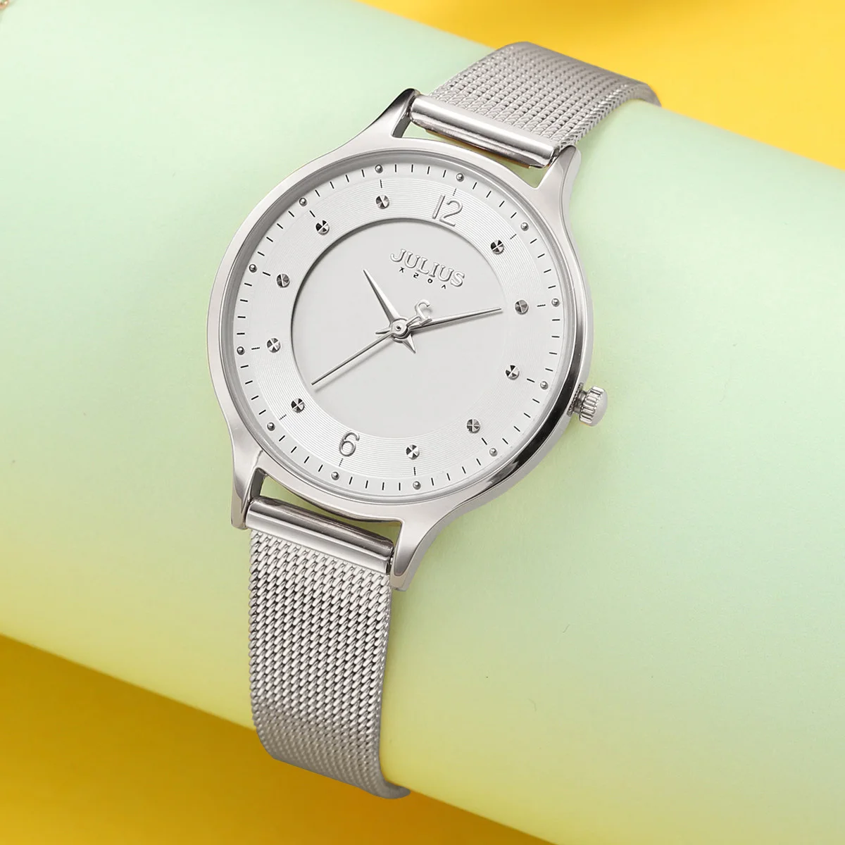 Thin Stainless Steel Simple Women's Watch Japan Quartz Hours Fashion Elegant Clock Bracelet Girl's Birthday Gift Julius