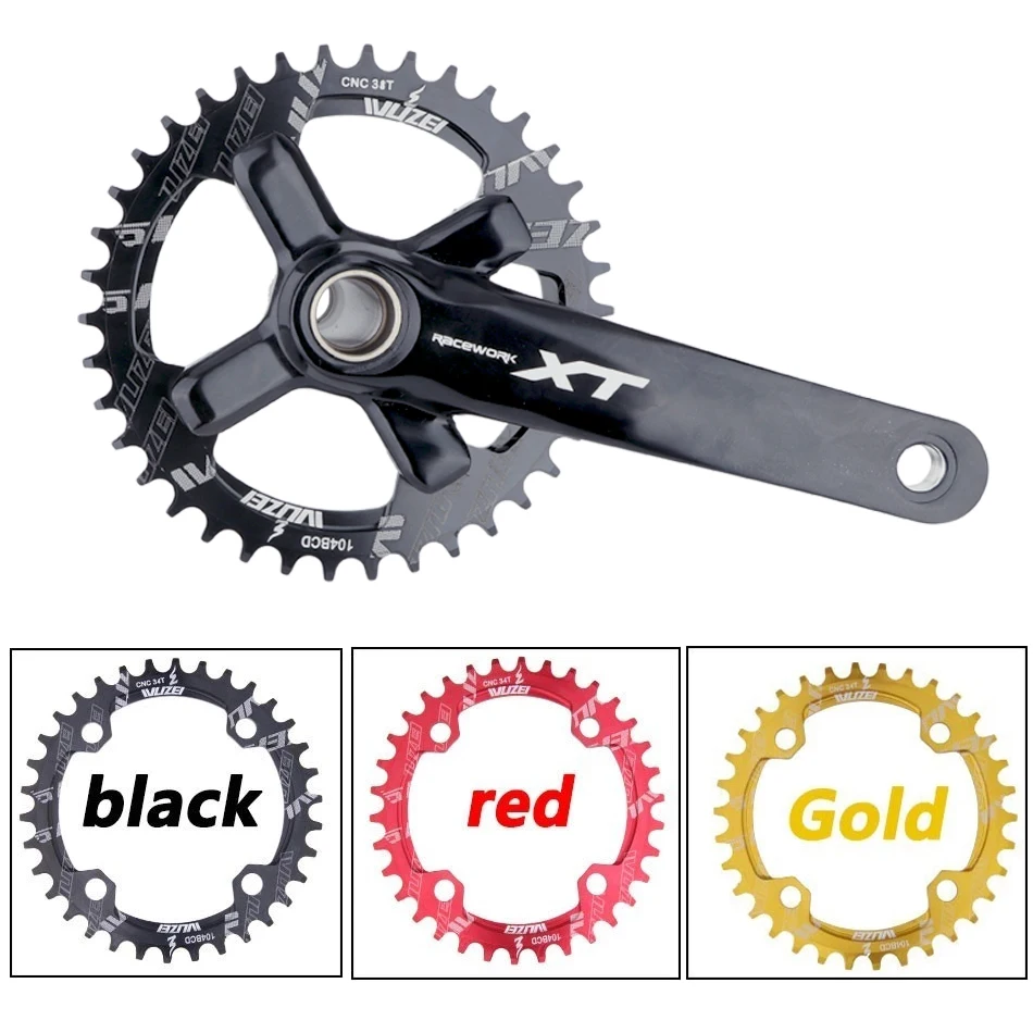 WUZEI 104bcd Crown Mtb Monoplates Chainring Mountain Bike Chain Ring 36 34 32 38 40 42 30 Teeth Bicycle Narrow Wide Sprocket