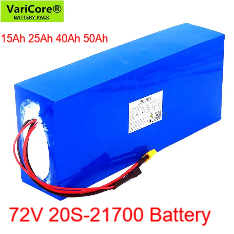 VariCore 20S 74V 25Ah 40Ah 50Ah 2500W electric bike battery 21700 72V electric scooter Moto lithium battery with BMS Protection