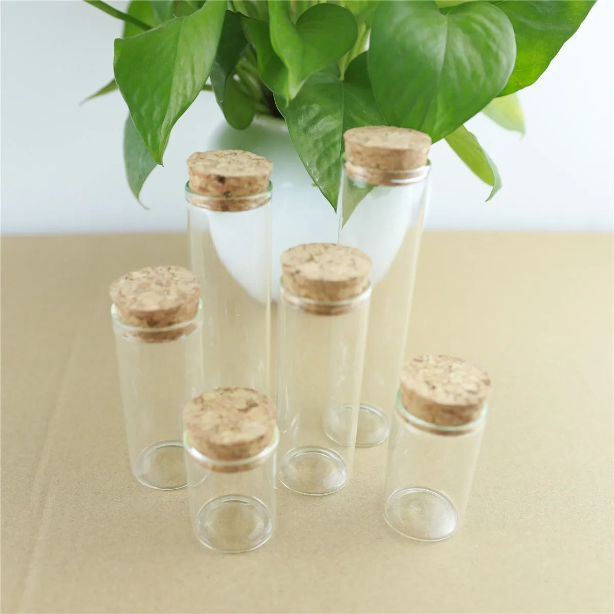 

24pcs/Lot Tiny Cork In Vitro Thick Glass Bottles Wishing Bottle Glass Cork Stopper Jars Storage Souvenir Container