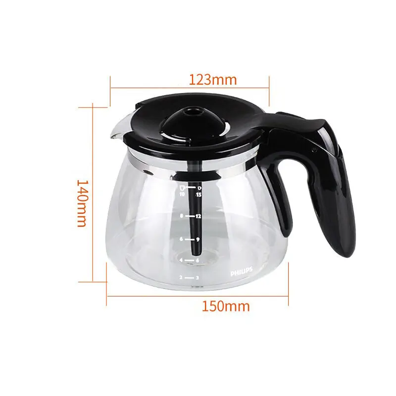 Coffee maker Glass jug for Philips HD7447 HD7457 HD7461 HD7462 Coffee Maker Parts Accessories Replacement