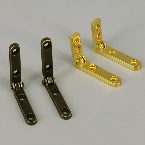 Bisagras de caja de joyería pequeña, accesorios para cajas de madera, bisagra plegable de 90 grados, caja de pecho de aleación de Zinc, bisagra con tornillos, 4 Uds.