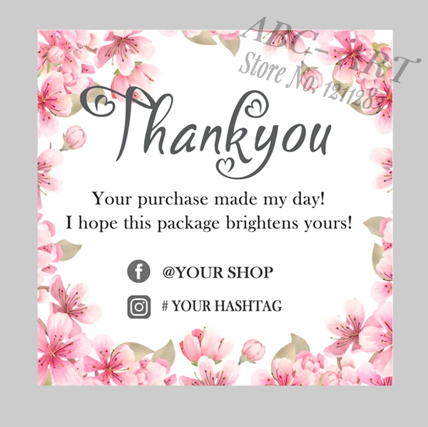 100 Cars /set Personalization MINI Packaging Insert Card ,Thank You For Your Order Small Business Insert card social media card