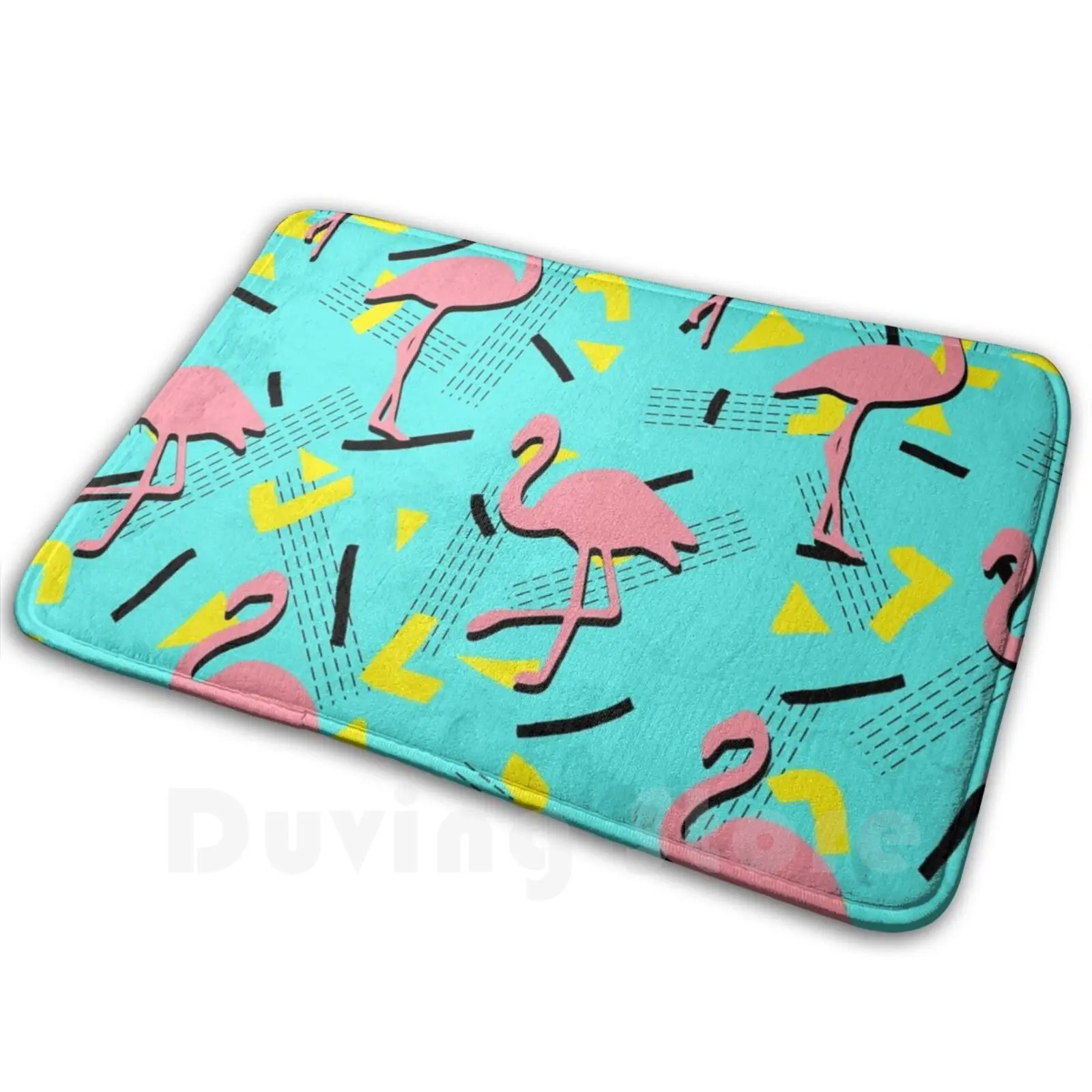 Flamingos Memphis Soft Non-Slip Mat Rug 1503 Carpet Cushion Spring Summer Geometric Pattern Nature Botanical Tropical