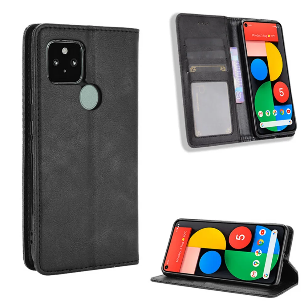 Чехол для Google Pixel 5 Роскошный флип-кошелек из искусственной кожи магнитный адсорбционный чехол для Google Pixel 5A 5 A Pixel5 Pixel5A чехлы для телефонов