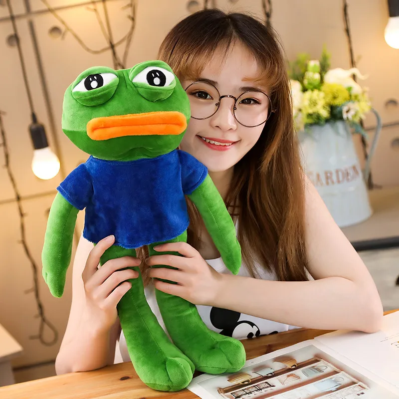 Hot New 1pc 50-90cm CuteMagic Expression Pepe The Frog Sad Plush 4chan Meme Dolls Stuffed Animal Toy Kawaii Gift for Girls Kids