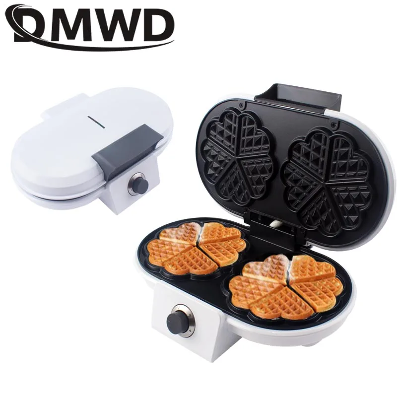 

DMWD Electric Waffle Maker Multifunction Breakfast Crepe Baking Machine Muffin Grill Egg Cake Oven Heart-shaped Waffle Bakeware