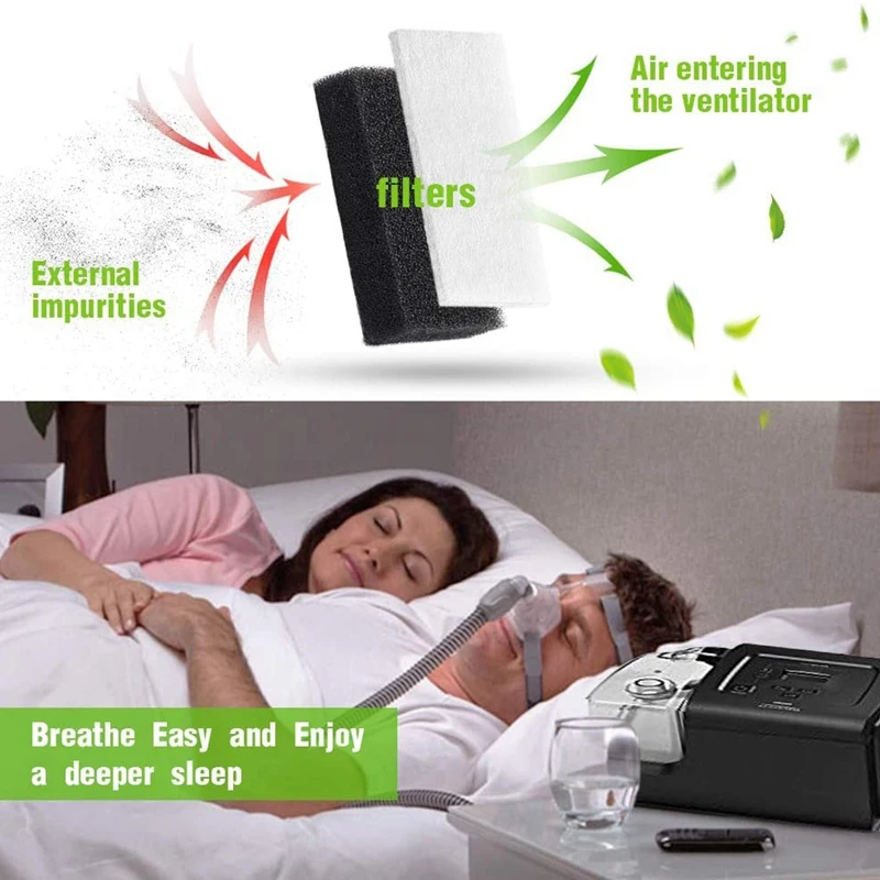 100 قطعة CPAP مرشحات للتنفس قسط فلتر فوم ومرشحات فائقة الدقة تنفس م سلسلة
