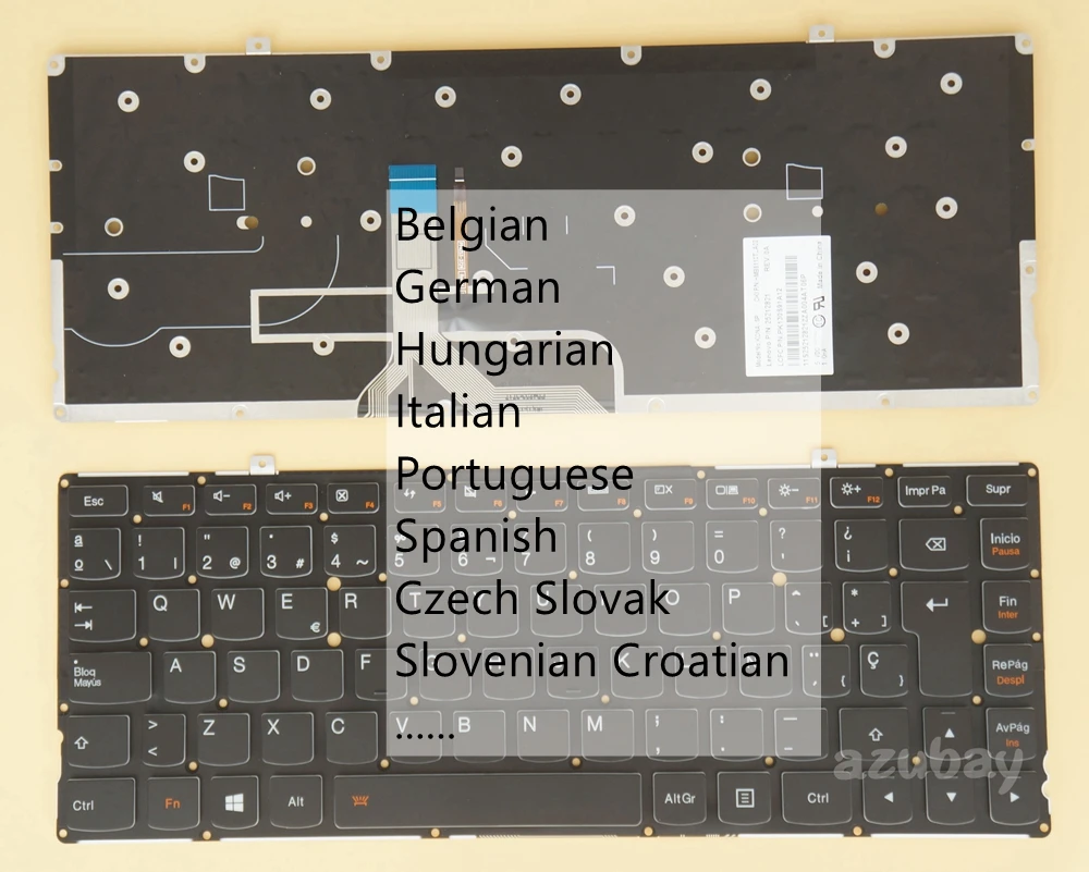 

Belgian German Hungarian Italian Portuguese Spanish Czech Slovak Slovenian Croatian Keyboard For Lenovo Yoga 2 Pro ST1KB Backlit