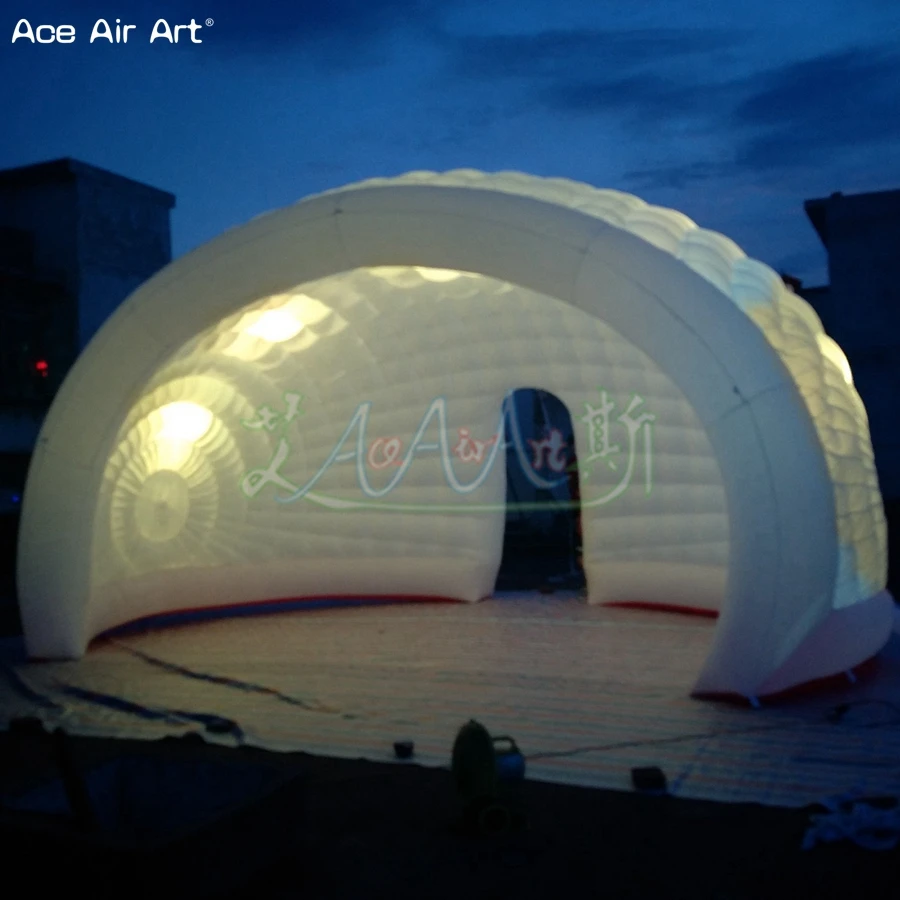 Newly Shape Led Dome Inflatable Luna Model Event Party Tent Dj Booth Shelter Balloon With 10W Lights And Free Blower