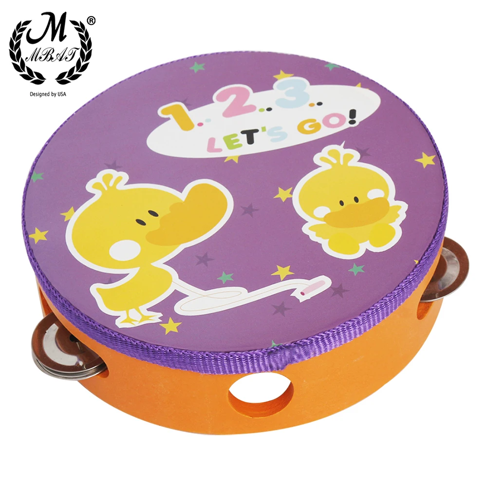 M Mbat Orff 'S Hoge-Kwaliteit SY-18 Cartoon Houten Tamboerijn Freestyle Handtrommel Bell Musical Slaginstrument Voor Kid games