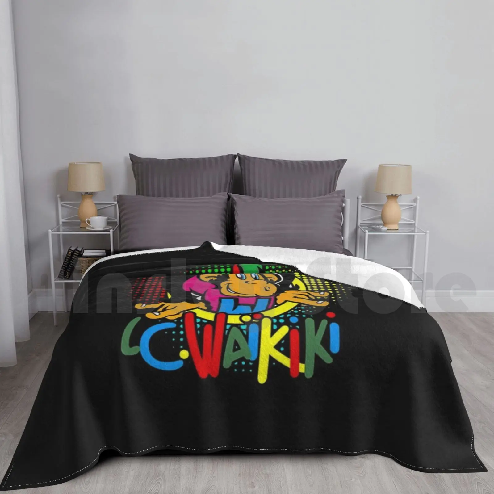 Lc. Waikiki Full Color Blanket Fashion Custom Colorful Waikiki Colorful Waikiki Hawaii Hawaiian Oahu Pattern