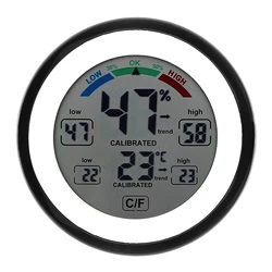 3305F termometr higrometr okrągły ekran dotykowy gad domowy podświetlane wskazówki cieplarnianych osadzone w cyfrowy Sauna FY-13