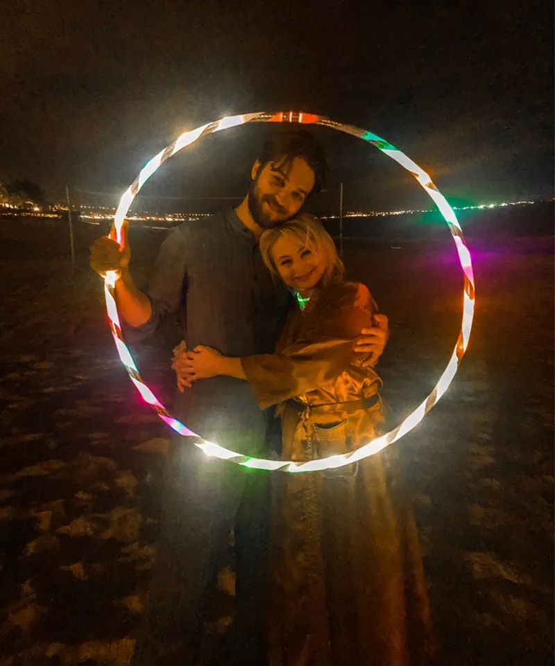 sport fitness hoop equipment Sport Hoop loose weight materiel yoga Circle 90CM 7Color aro LED Flashing Sport body building Ring