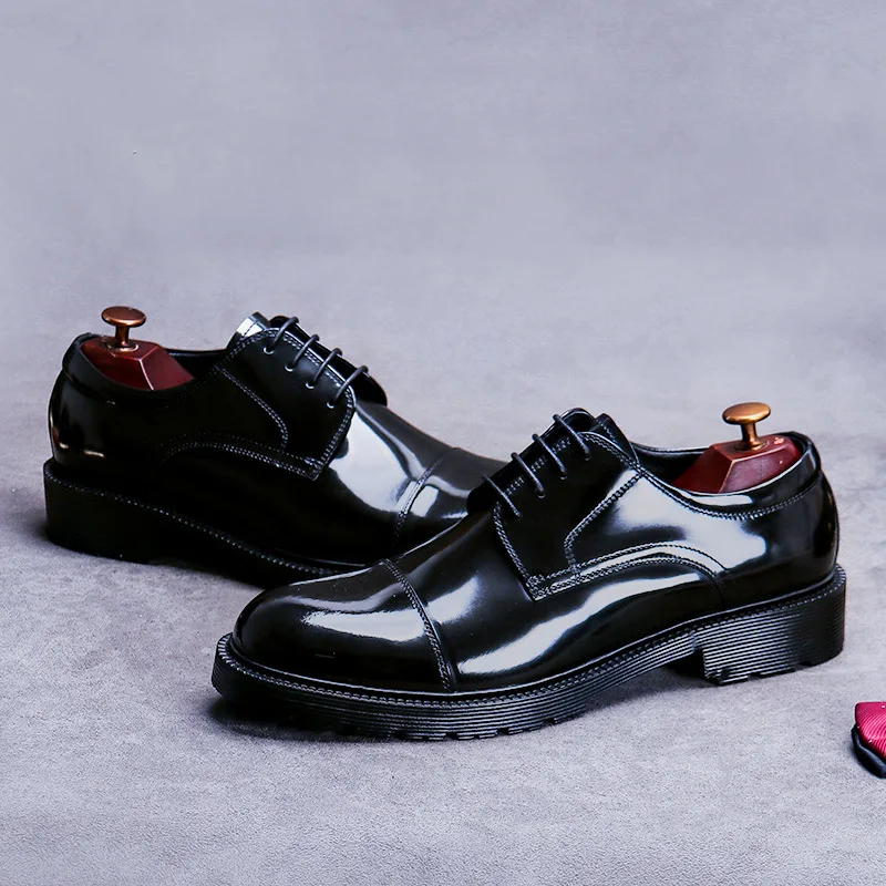 

Мужские летние туфли из лакированной кожи, черные повседневные туфли-оксфорды на шнуровке, свадебная обувь, 2022