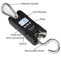 500KG 100G Heavy Duty Crane Scale LCD Display Hanging Scale Electronic Weighing Hook Scales Kitchen Luggage Fishing Scale