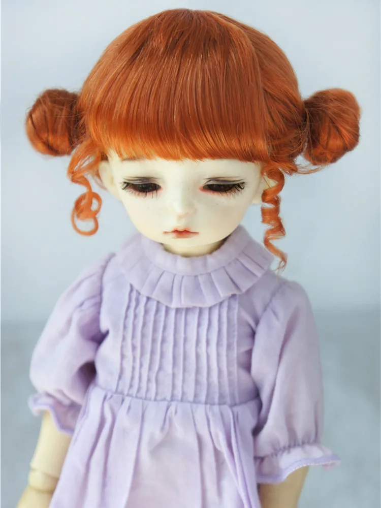 

Vinyl Toy Hair JD466 6-7inch 16-18CM Full Bangs Twin Buns Synthetic mohair BJD wigs 1/6 YOSD UNOA Delf, Iple Doll Accessories