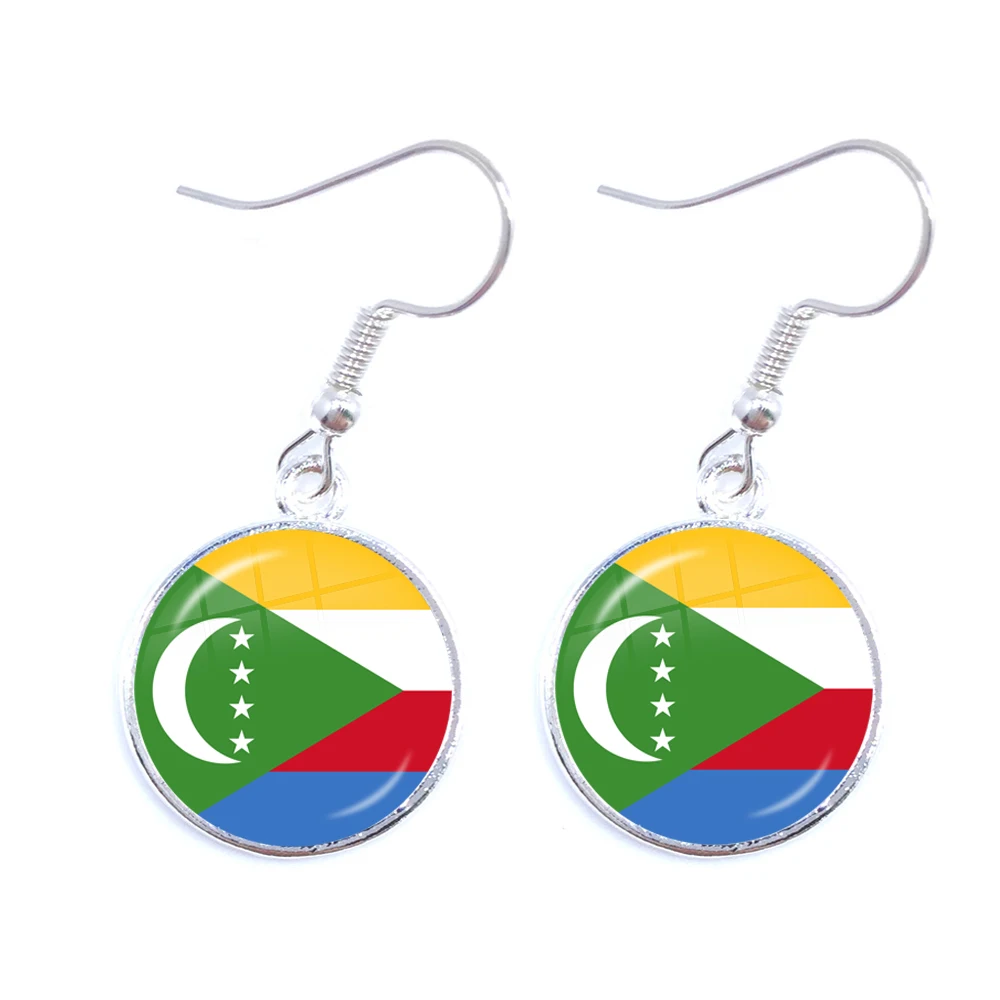 National Flag Drop Earrings Djibouti,Uganda,Gambia,Congo,Gabon,Comoros,Lesotho,Somalia,Bulgaria Jewelry For Women Gift