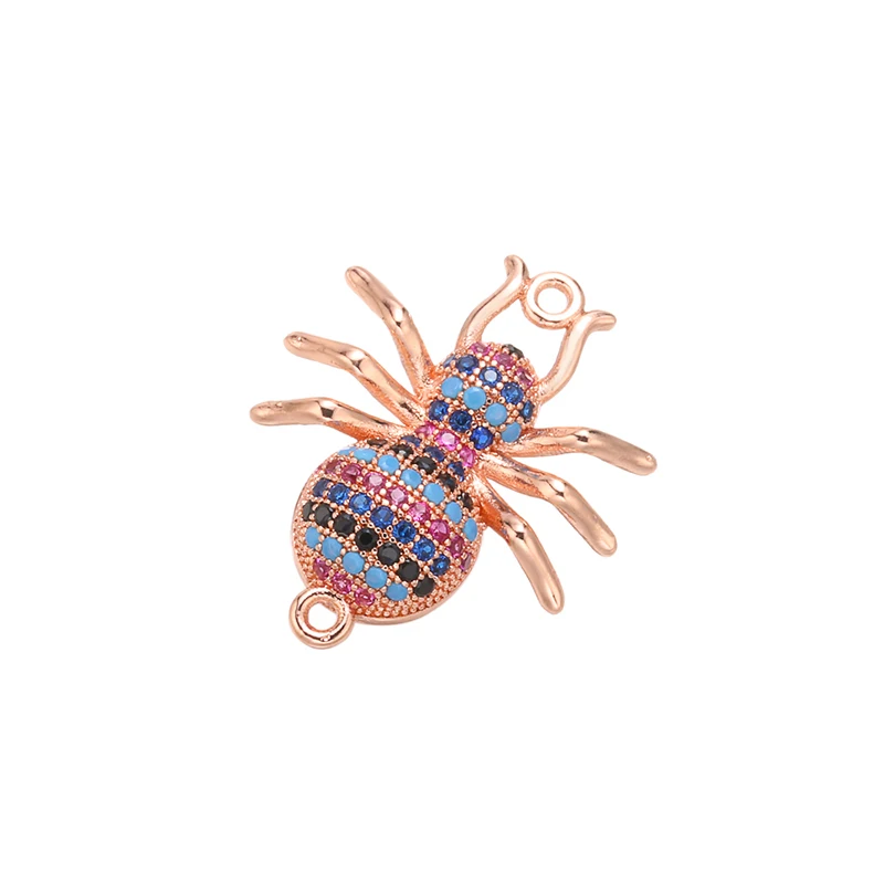 ZHUKOU 19x23mm spider animal bracelet connector for women handmade DIY bracelet jewelry Accessories making findings model: VS444