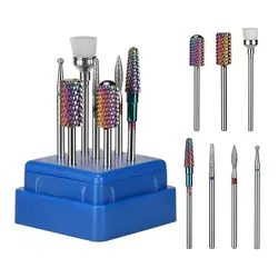 7 Pcs Tungsten Carbide Nail Drill Bits, Milling Cutter For Manicure Sets Gel Cuticles Remove Polishing Toos