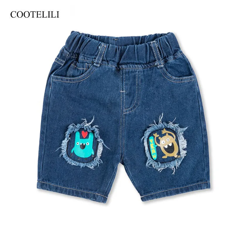 COOTELILI Boys Summer Jeans Shorts Children Shorts Cotton Short Pants Summer Casual Baby Boys Trousers Cute Animal Kids Clothes