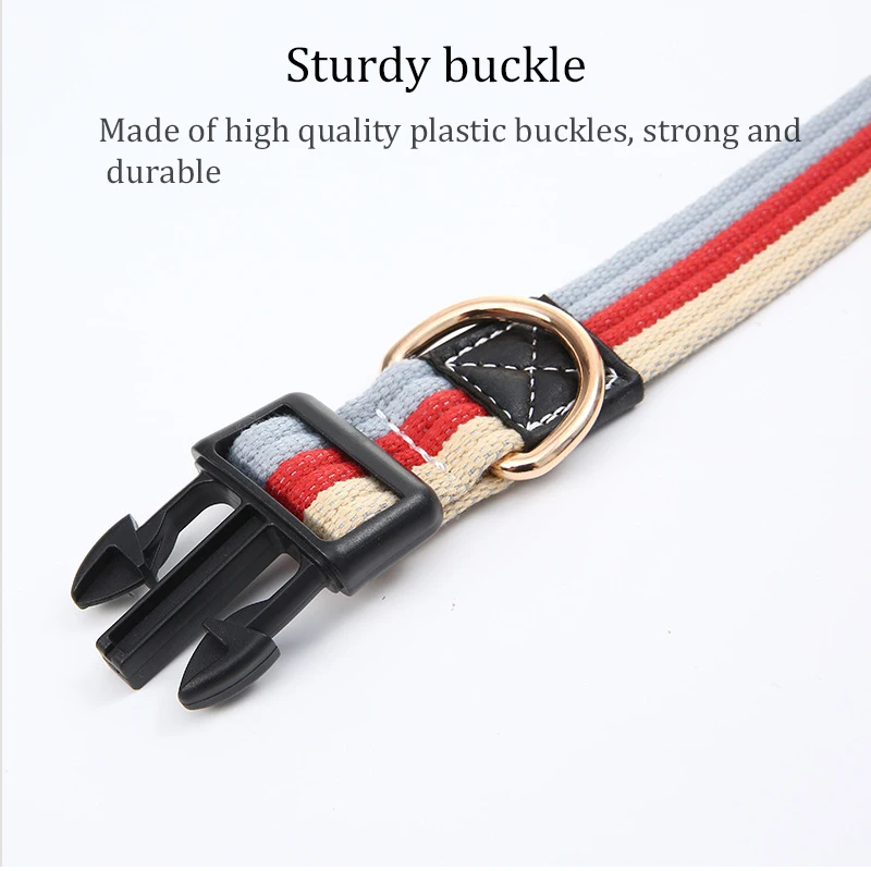 1.5-2M Thick Canvas Dog Leash Adjustable Pet Dog Collars and Leash Set  Small Medium Large Dog Running Walk Train Rope Pet Leash