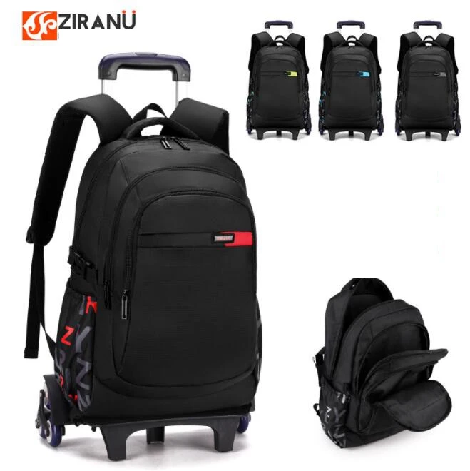 ZIRANYU School Trolley Bag com rodas, mochilas de rolamento, sacos para meninos, crianças viajam saco de rodas