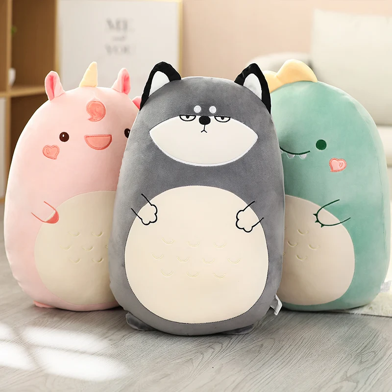 Nieuwe Vet Kawaii Kip Beer Konijn Piggy Dinosaurus Eenhoorn Pluche Kussen Speelgoed Zachte Knuffel Pop Stoel Kussen Hoge Kwaliteit