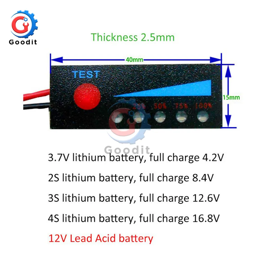 1S 2S 3S 4S 5S 6S 7S 18650 Li-ion Lipo Lithium 12V Acid Battery Level Indicator Tester LCD Display Meter Module Capacity