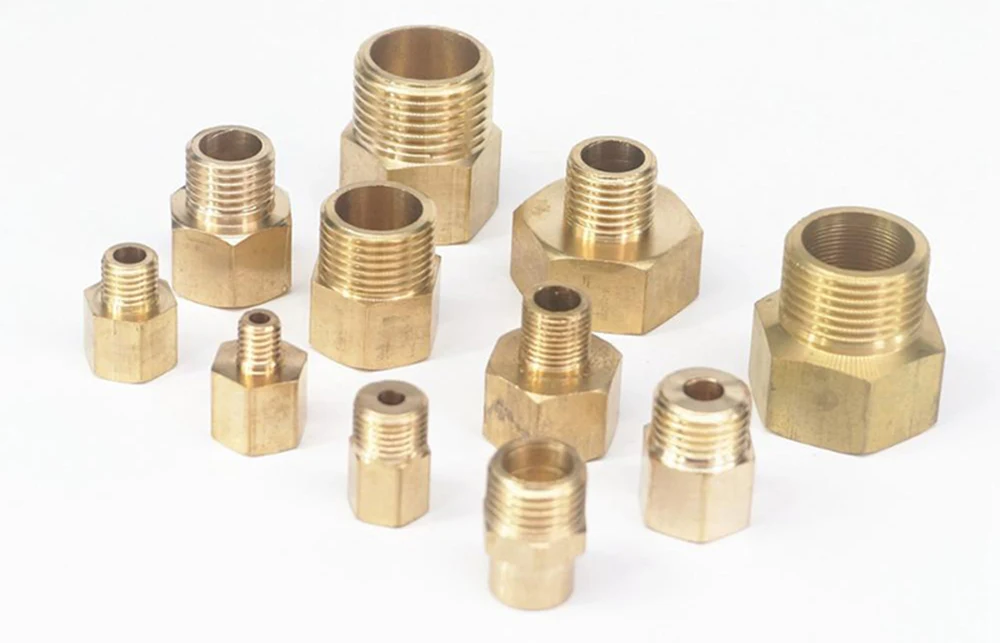 2 Stück 1/8\" 1/4\" 3/8\" 1/2\" BSP M5 M6 M8 M10 M12 M14 M16 M20 Messing Reduzierstück Weiblich-Männlich für Druckmessgeräte – Detail 1