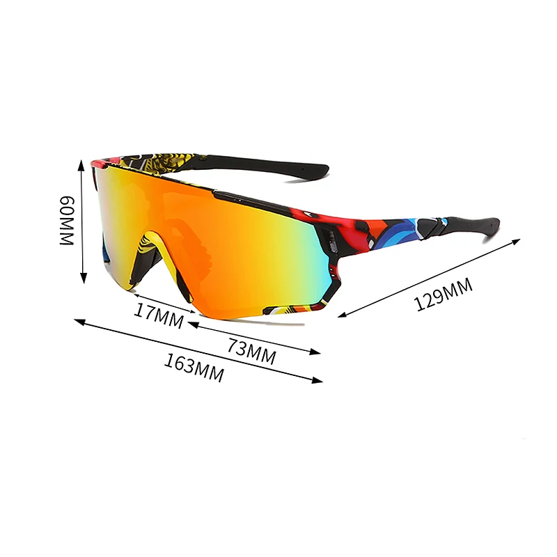 New Printing Frame UV Protection Cycling Glasses Outdoor Bicycle Bike Goggles UV400 Men Women Sports Sunglasses