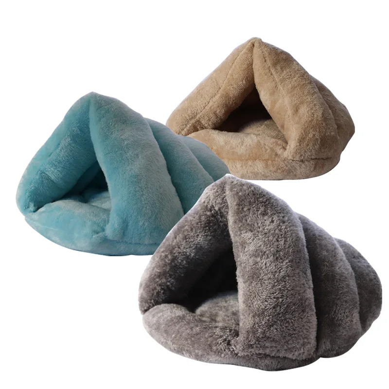 WICK AND HIS PETS Triangle Cat's Nest Dog's Nest Pet's Nest Winter Warm Semi Closed Slippers Pet Supplies