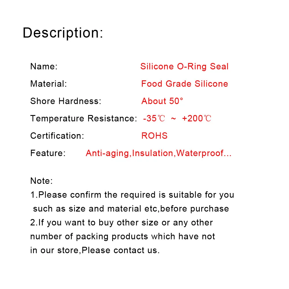 10pcs VMQ O-Ring Seal CS 3mm Thickness Silicone Rubber Gasket Outer Diameter OD9/10/11~34/35/36mm Washer For High Temperature