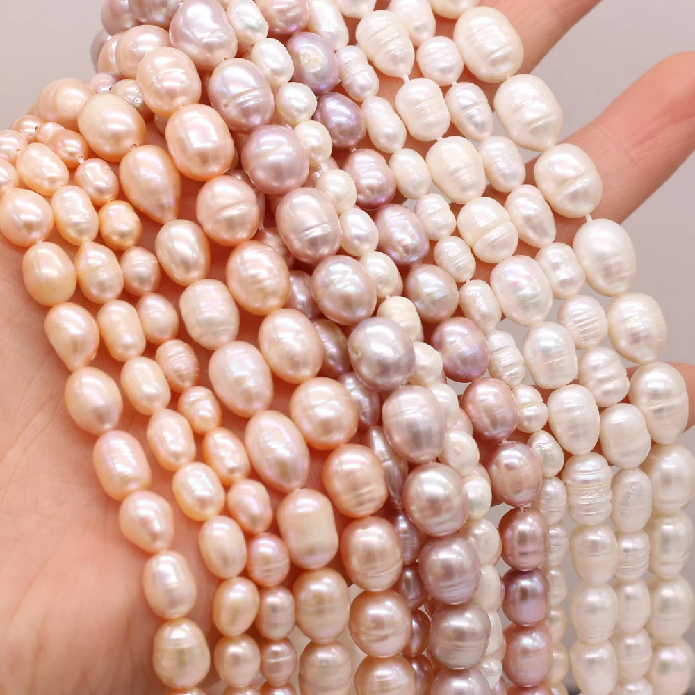 Natural Freshwater Pearl Rice Shape Pearl Loose Beaded for Jewelry Making Beads DIY earring Bracelet Necklace Accessories