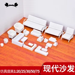 2pcs 1/20 1/25 1/30 1:50 1/75 scale Miniature Furniture Dollhouse Sofa Chair Interior Construction Kit Architecture Accessories