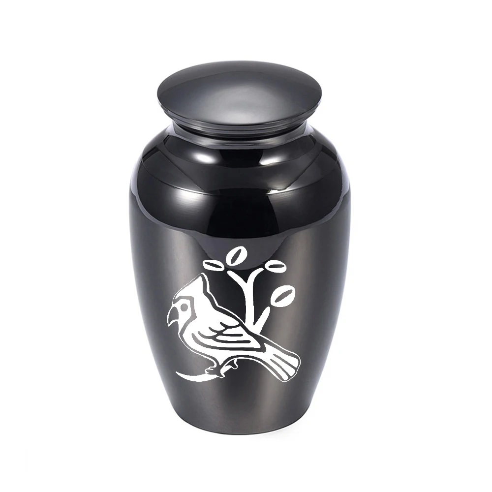 

70x45mm Cremation urn for ashes bird pattern ash holder funeral commemoration of human or pet aluminum alloy ashes jar