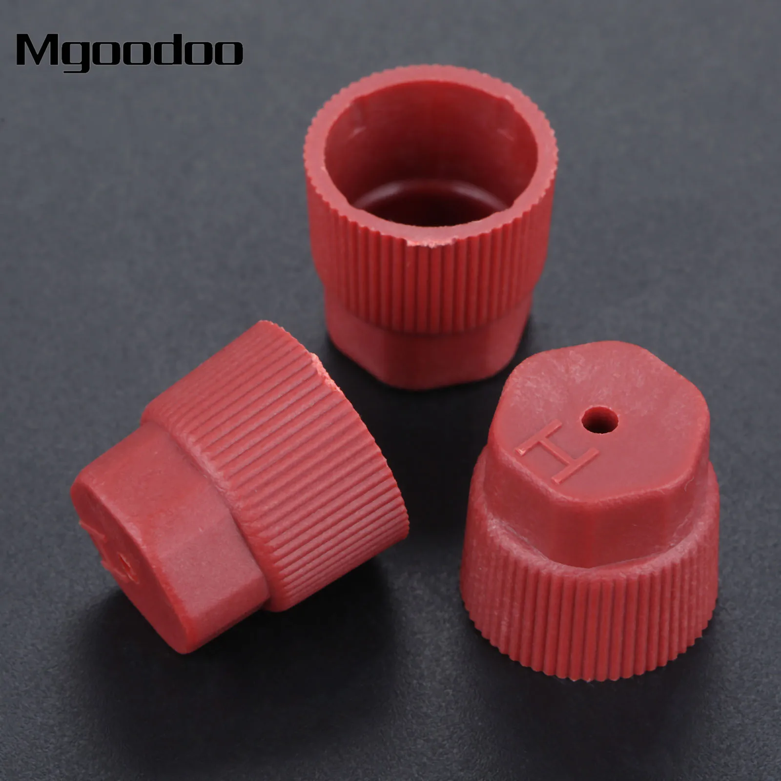 Mgoodoo 10Pcs Car A/C System Charging Port Service Cap R134a High Low Side Valve Adapter Dust Cap Red Blue Car Air Conditioning