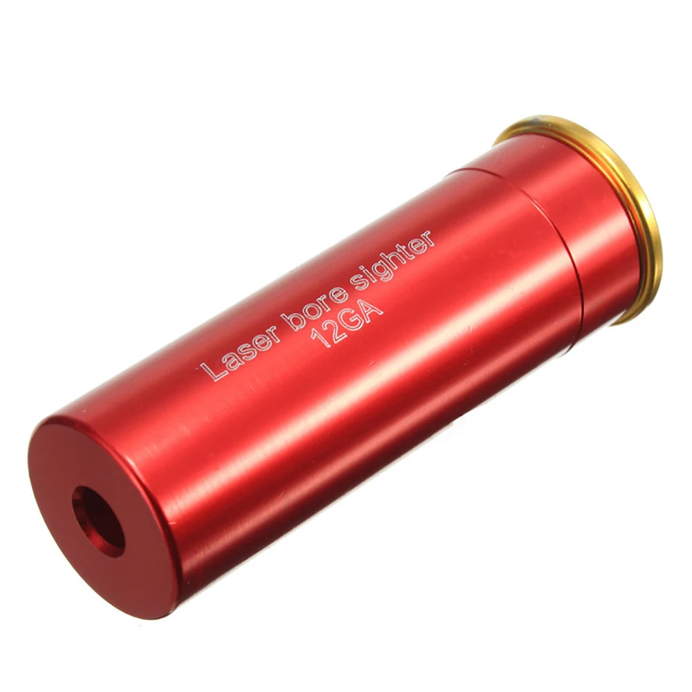 12 GA Calibrator Gauge Bore Sighter Boresighter Red Sighting Sight Boresight Red Copper Leveler With Batteries