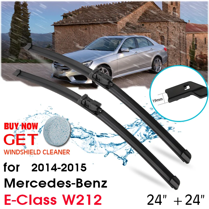 

Car Front Window Windshield Rubber Silicon Refill Wiper For Mercedes-Benz E-Class W212 2014-2015 LHD/RHD 24"+24" Car Accessories