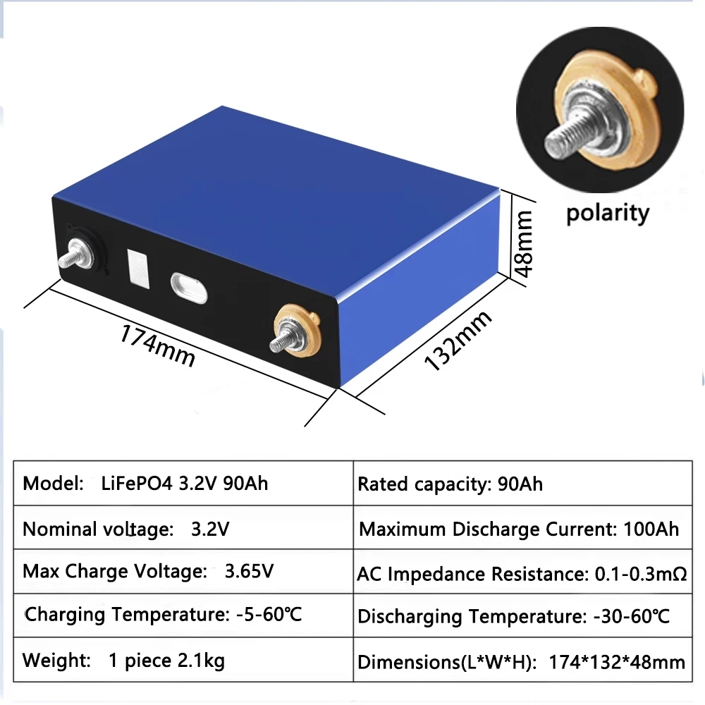 Imagem -03 - Liitokala-catl Lifepo4 Bateria Pode para 4s 12v 24v 3c 270ah Lítio-ferro Phospha vr Energia Solar Carro e Barco Bateria 3.2v 90ah