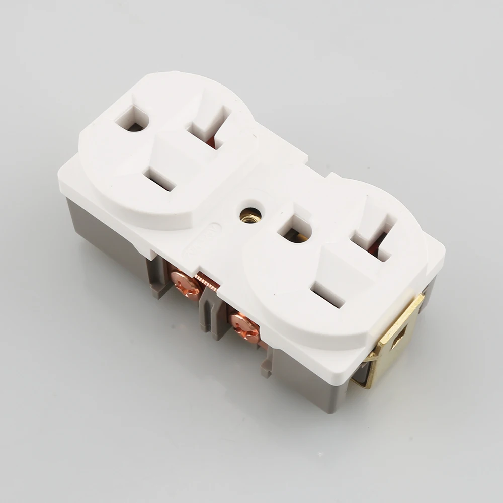 HiFi Receptáculo De Energia Tomada, Distribuidor De Cobre Vermelho, Alta Qualidade, EUA 20A, 2PCs, 4PCs, Preto