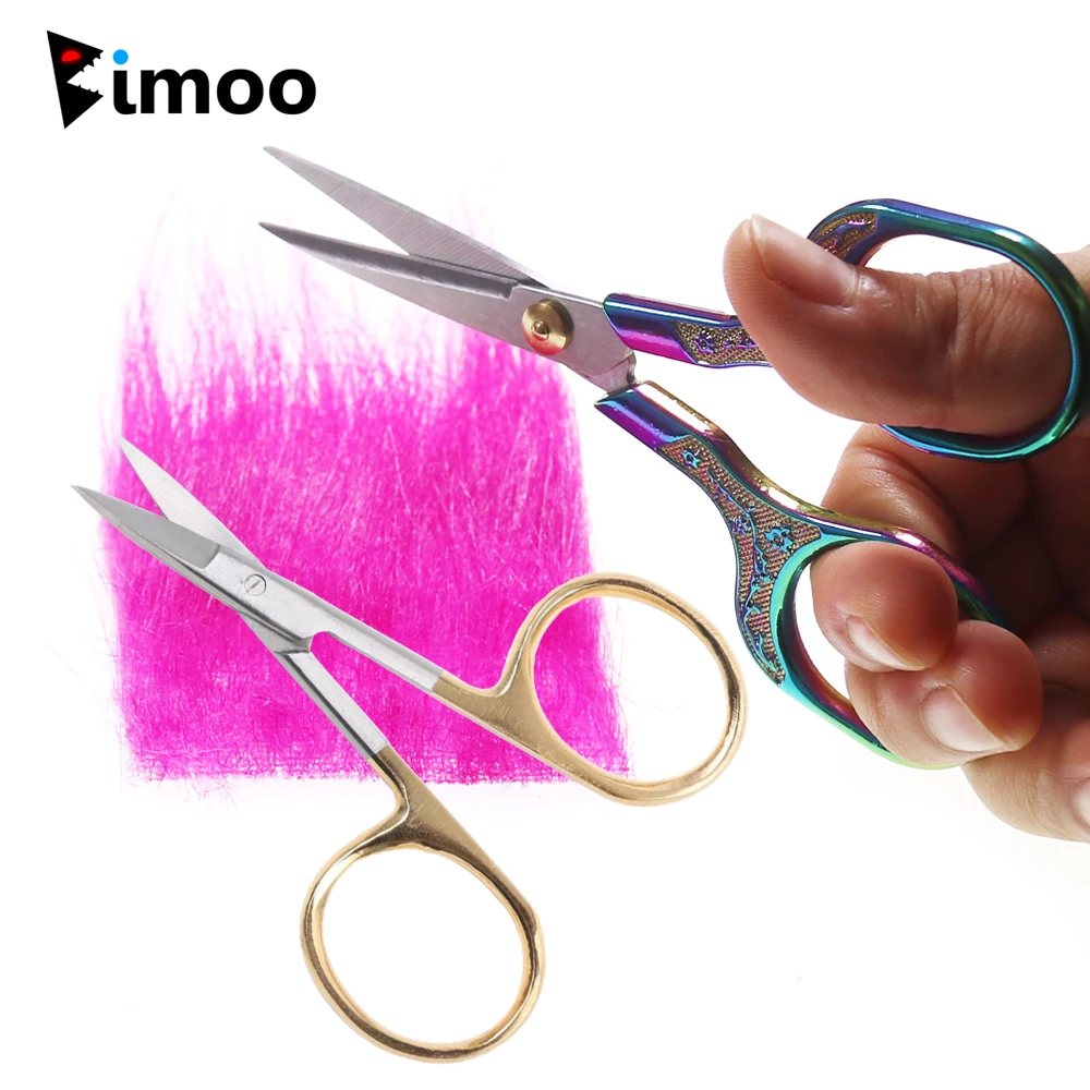 Bimoo 4 Models 1PC Stainless Steel Carbide Fly Tying Scissors Serrated Straight Blades Scissors Tying Tools