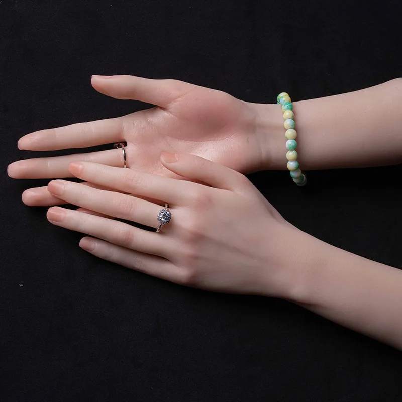 Realistic Lifelike Female Silicone Mannequin Hand Model Ring Jewelry Nail Manicure Painting Shooting Display Showing Shelf