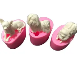 Nowy projekt pies kształt silikonowe formy Chihuahua Pomeranian pies 3D narzędzia do dekorowania ciast masą cukrową czekolada glina ceramiczna K508