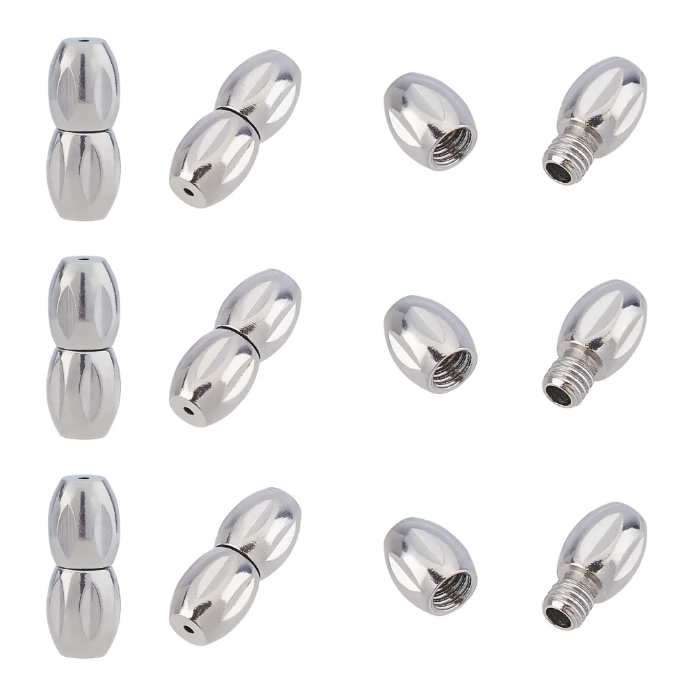 

10 Set 304 Stainless Steel Column Screw Clasps for jewelry making DIY Bracelet Necklace End Connector Accessories