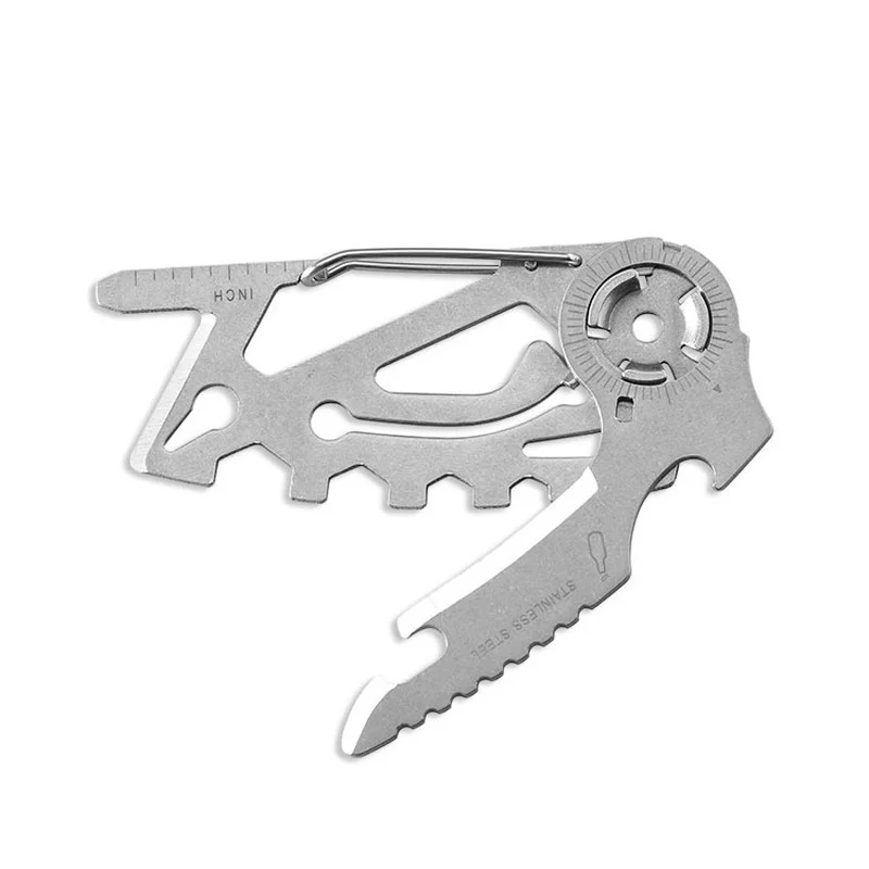 Portable Stainless Steel Multifunction Keychain Card Knife Folding Knife Sabre Card Outdoor Camping Bottle Opener Tools