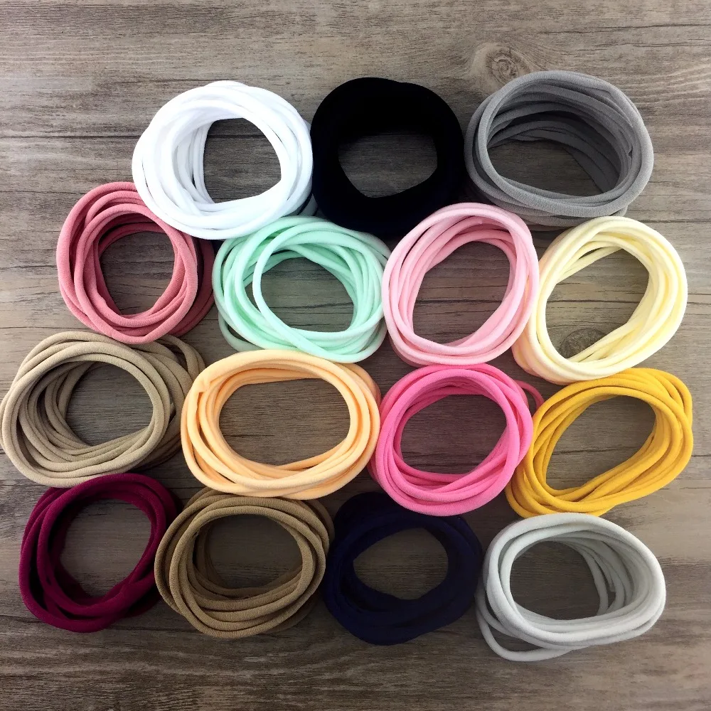 

Bulk 2500pc/lot Super Soft traceless Stretchy thin skinny Nylon Headbands 2cm Children Girls kids DIY headband hair accessories