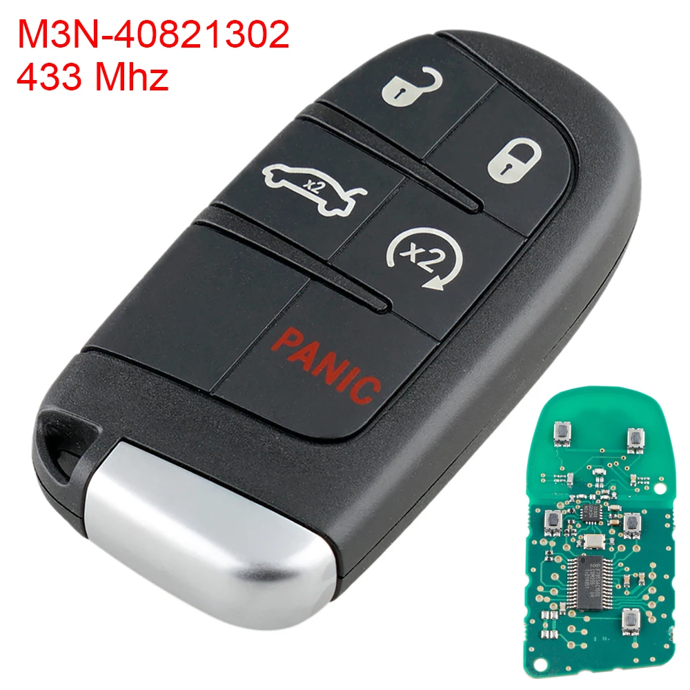 

433MHz 5 Buttons Smart Remote Car Key 46 Chip M3N-40821302 for Dodge Charger Journey Durango Chrysler 300 2011 2012 2013 2014