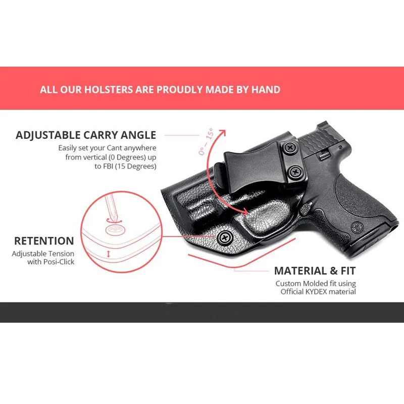 Hk p30 p2000用のウエストバンド内のkydexiwb内部ホルスターは、右側の手描きを隠します