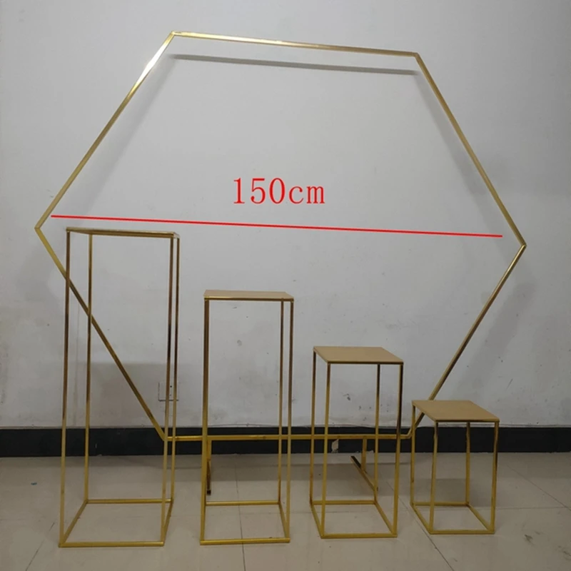 

Square flower stand arch party event wedding props arch iron stand stage backdrop frame decorative artificial flowers stand